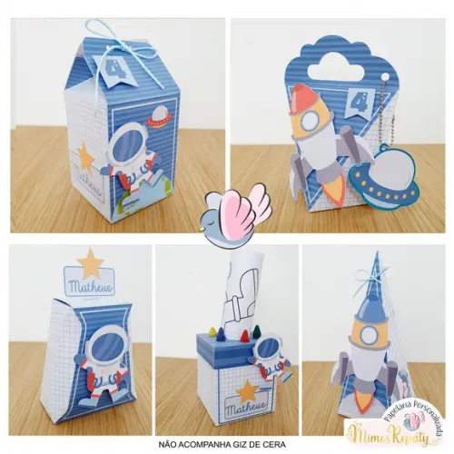 Personalizados-caixinhas - Astronauta - 10 Itens