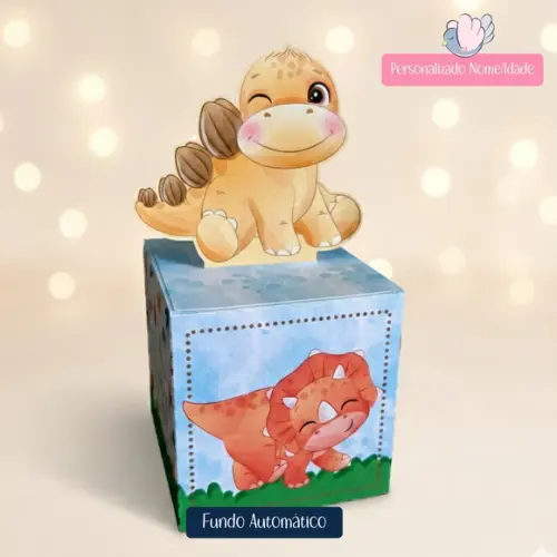 Personalizados-caixinhas - Dinossauros Coloridos - 30 Itens