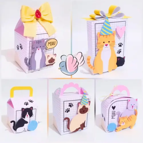 Personalizados-caixinhas - Gatos - 10 Itens