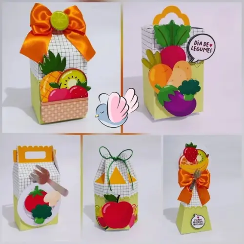 Personalizados-caixinhas - Frutas e Legumes - 10 Itens