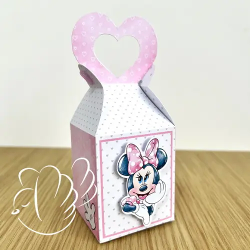 Personalizados-caixinhas - Minnie Rosa Aquarela - 10 Itens