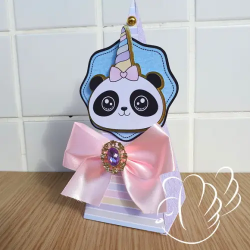 Personalizados-caixinhas - Panda Unicórnio - 10 Itens