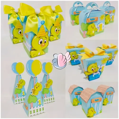 Personalizados-caixinhas - Pintinho Amarelinho - 10 Itens