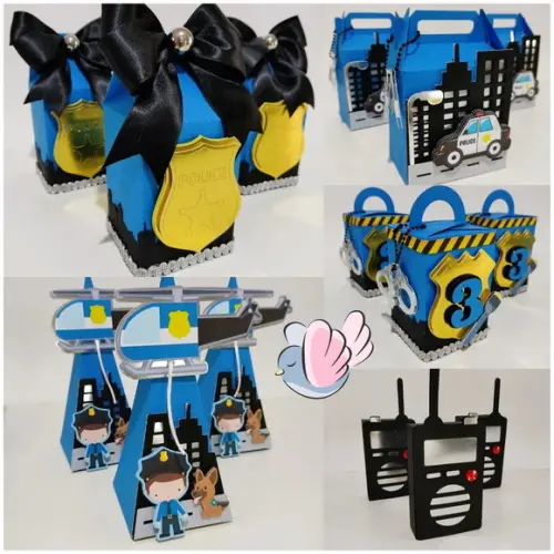 Personalizados-caixinhas - Policia - 10 Itens