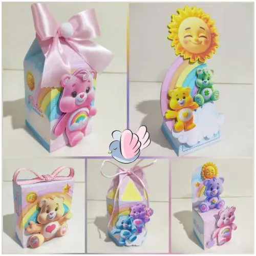 Personalizados-caixinhas - Ursinhos Carinhosos - 10 Itens