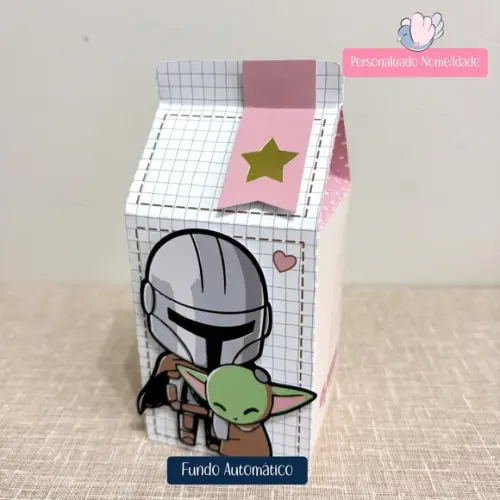 Personalizados-caixinhas- Baby Yoda Menina - 15 Itens