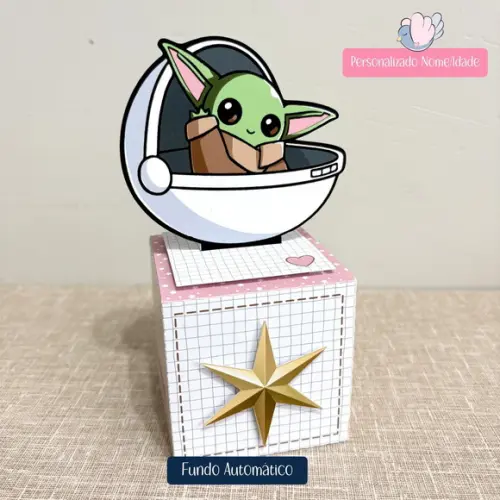 Personalizados-caixinhas- Baby Yoda Menina - 20 Itens