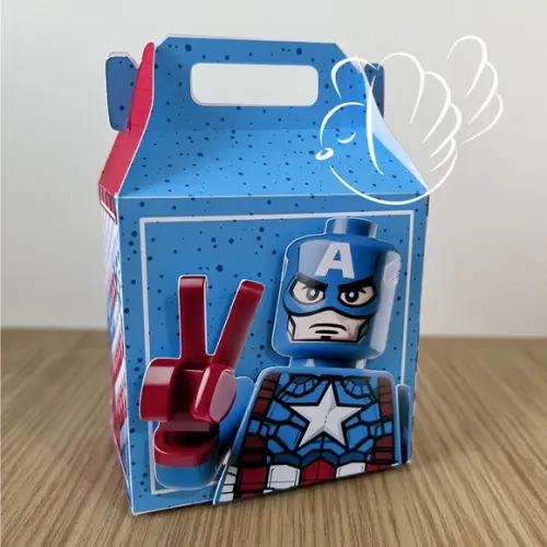 Personalizados-caixinhas- Capitão America Lego- 10 Itens