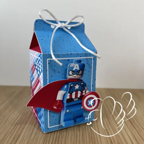 Personalizados-caixinhas- Capitão America Lego- 10 Itens