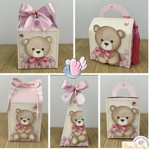 Personalizados-caixinhas- Chá de Bebê Ursinha - 10 Itens