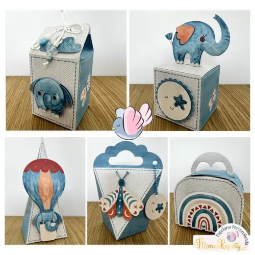 Personalizados-caixinhas- Elefante Boho - 10 Itens