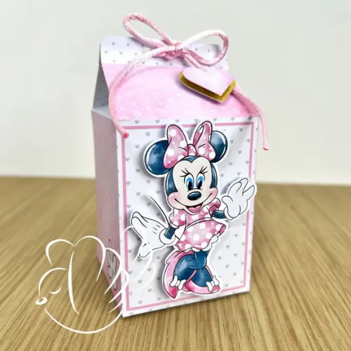 Personalizados-caixinhas- Minnie Rosa Aquarela - 10 Itens