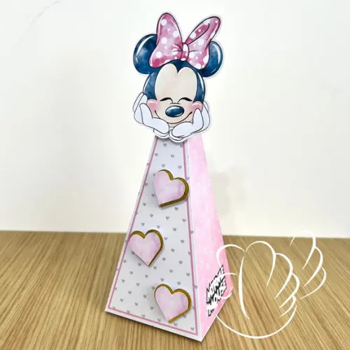 Personalizados-caixinhas- Minnie Rosa Aquarela - 10 Itens