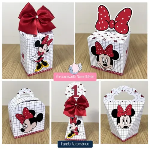 Personalizados-caixinhas- Minnie Vermelha - 10 Itens
