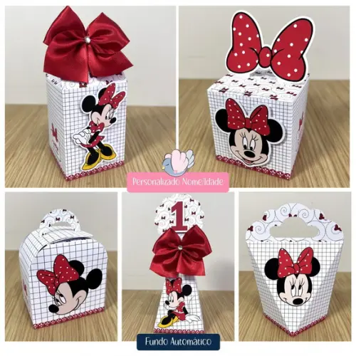 Personalizados-caixinhas- Minnie Vermelha - 30 Itens