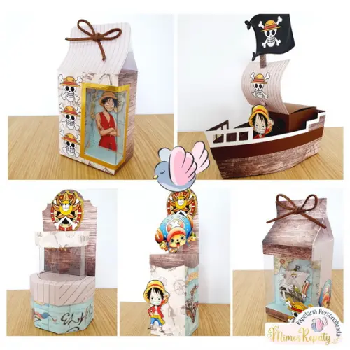 Personalizados-caixinhas- One Piece Super Luxo - 10 Itens