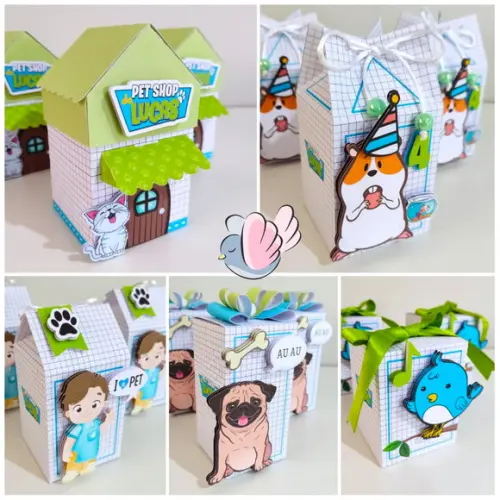 Personalizados-caixinhas- Pet Shop Menino - 10 Itens