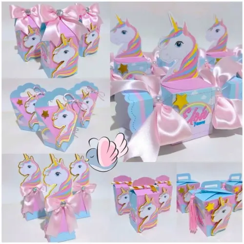 Personalizados-caixinhas- Unicornio - 10 Itens