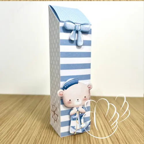 Personalizados-caixinhas- Urso Marinheiro Aquarela- 10 Itens