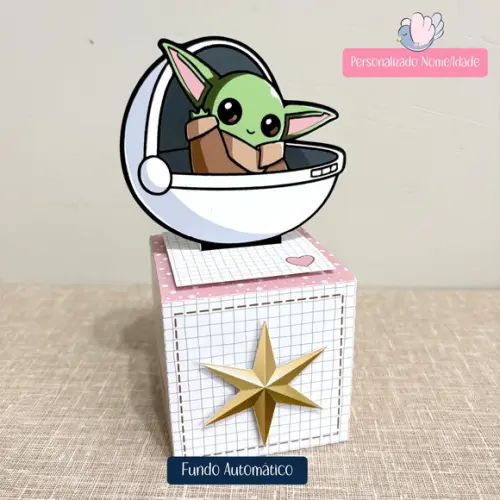 Personalizados-caixinhas-baby Yoda Menina - 10 Itens