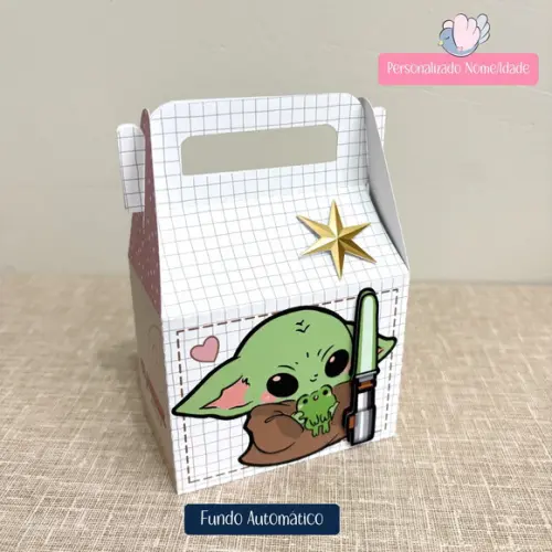 Personalizados-caixinhas-baby Yoda Menina - 10 Itens