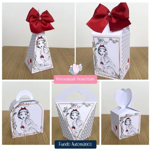 Personalizados-caixinhas-branca de Neve Minimalista-50 Itens