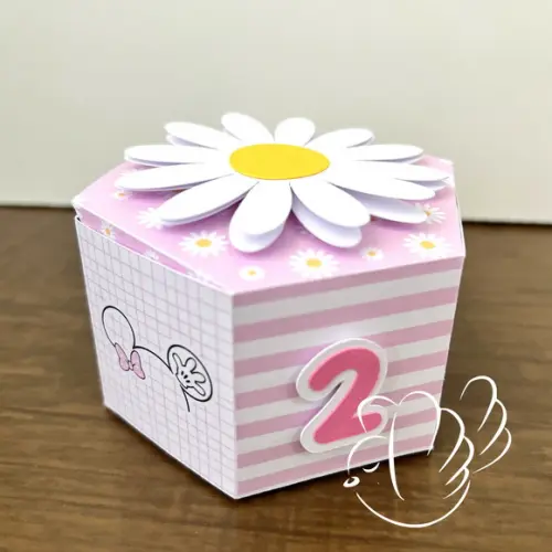 Personalizados-caixinhas-minnie Rosa Margaridas - 10 Itens