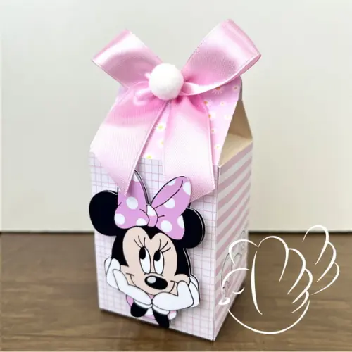 Personalizados-caixinhas-minnie Rosa Margaridas - 10 Itens