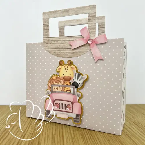 Personalizados-caixinhas-safari Rosa -10 Itens