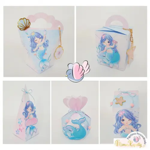Personalizados-caixinhas-sereia - 10 Itens