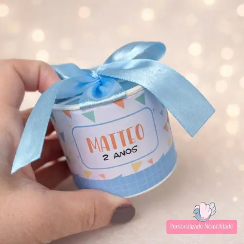 Tubolata Mini Personalizada - Três Palavrinhas - 40 Unidades