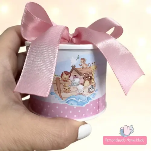 Tubolata Mini Personalizada-arca de Noé Menina-20 Unidades