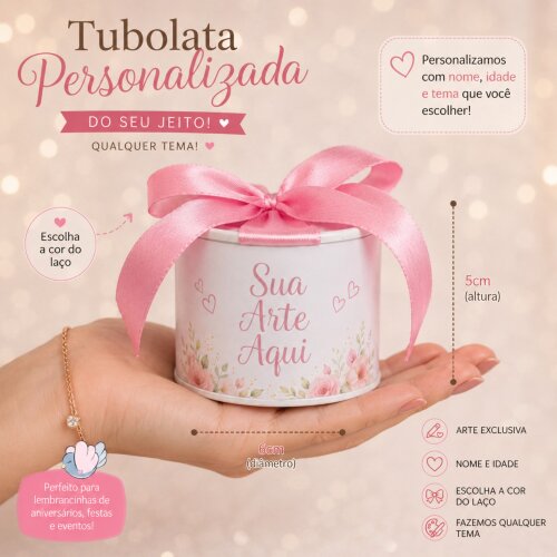 Kit 10 Unidades - Tubolata Personalizada│Qualquer Tema │Com L