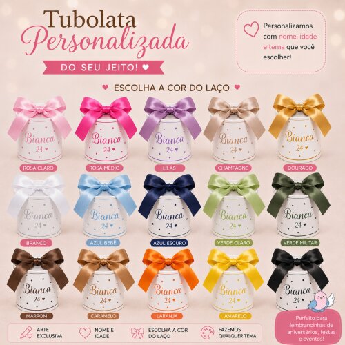 Kit 10 Unidades - Tubolata Personalizada│Qualquer Tema │Com L