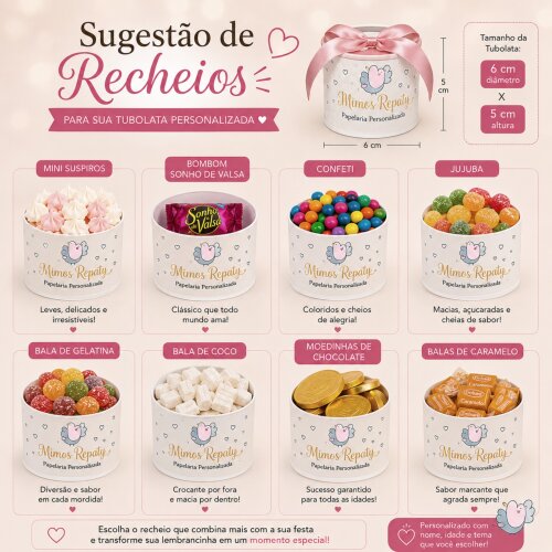 Kit 10 Unidades - Tubolata Personalizada│Qualquer Tema │Com L