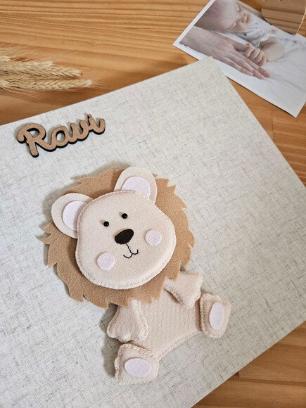 Álbum de Fotos Costura Longstitch Leão Feltro 1
