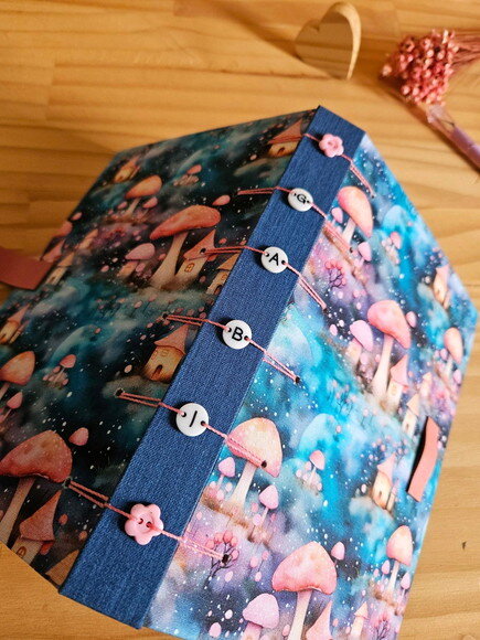 Caderno Artesanal A5 Cogumelos