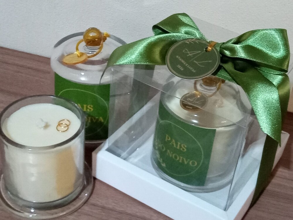 Vela Aromática na Cúpula para Lembrancinha de Casamento