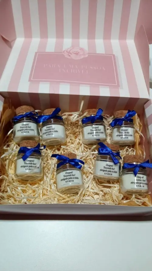 Mini velas para lembrancinhas maternidade