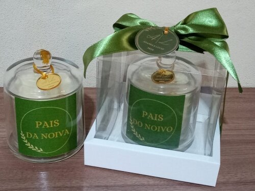 Vela Aromática na Cúpula para Lembrancinha de Casamento