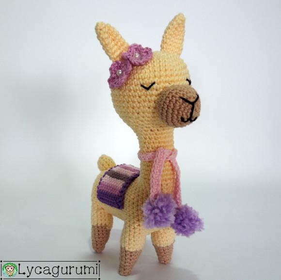 Alpaca Amarela e Marrom ~*~ Amigurumi crochê (animais) ~*~