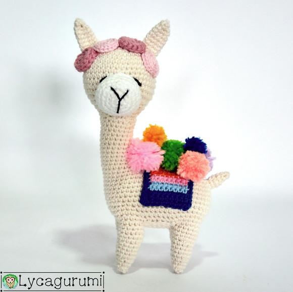 Alpaca Lhama Amigurumi - com Cacto e Pompons (kit Completo)