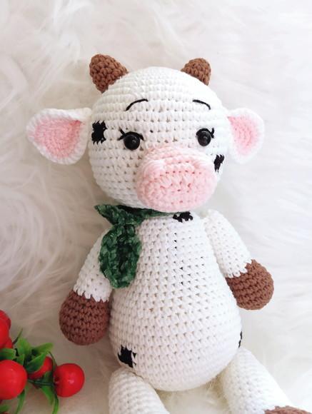 Amigurumi Vaquinha Animais da Fazenda 34 cm
