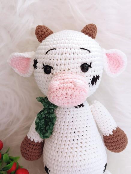 Amigurumi Vaquinha Animais da Fazenda 34 cm