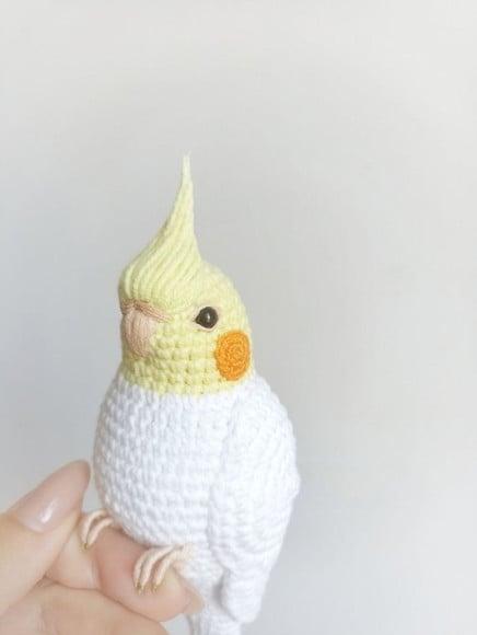 Calopsita Amigurumi Realista 28cm Personalizado (psitacídeo)