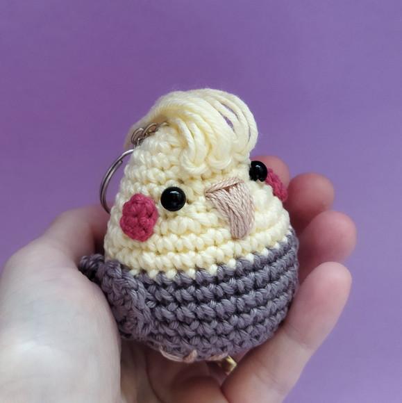 Calopsita Chaveiro Amigurumi de Crochê (pet Personalizado)