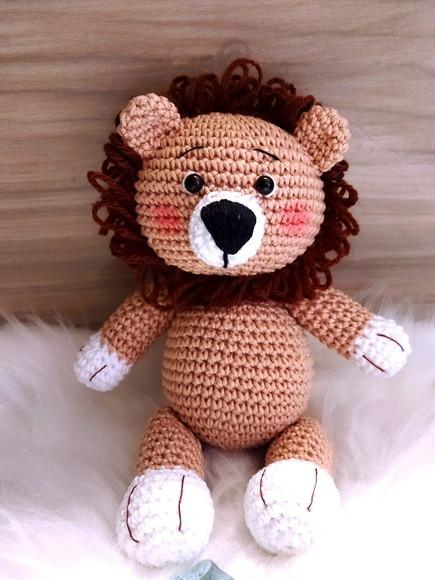 Leão Safari Amigurumi Tons Terrosos (candy Colors)