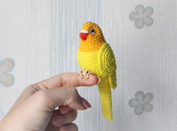 Periquito Agapornis Amigurumi de Crochê