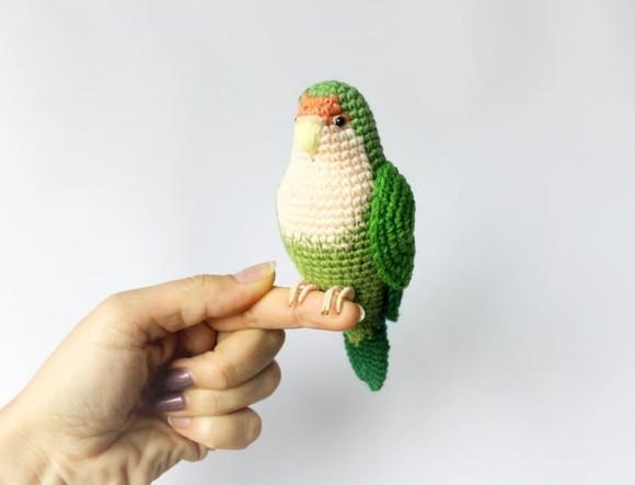 Periquito Agapornis Amigurumi de Crochê