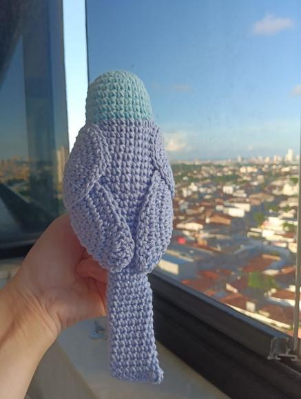Periquito Ring Neck Amigurumi (periquito de Colar)